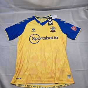 Hummel Southampton FC Sportsbet.io Yellow Blue‎ Premier League Soccer Jersey...